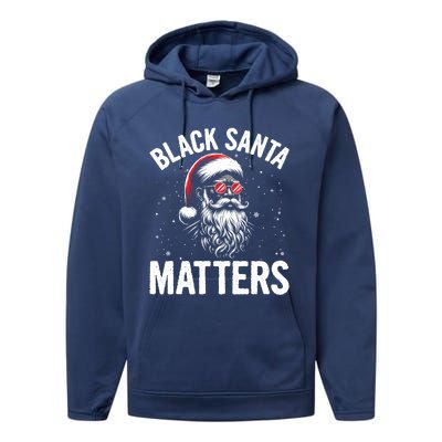 African American Santa Claus Christmas Pajama And Gift Performance Fleece Hoodie