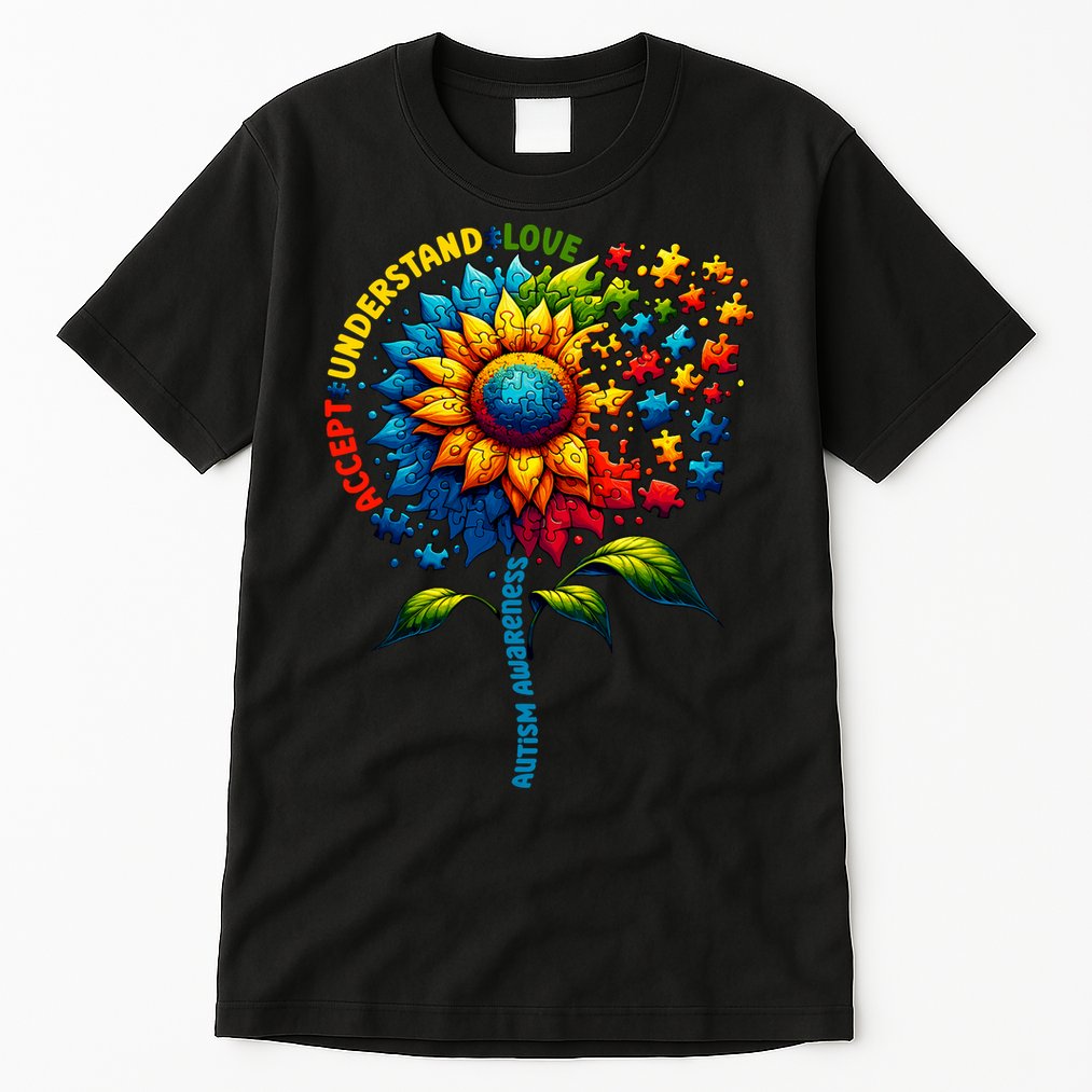 Autism Awareness Sunflower Autism Sunflower Tall T-Shirt
