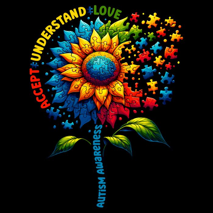 Autism Awareness Sunflower Autism Sunflower Tall T-Shirt