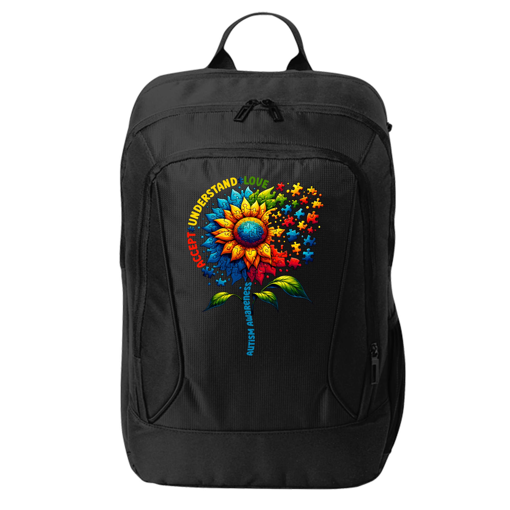 Autism Awareness Sunflower Autism Sunflower City Backpack