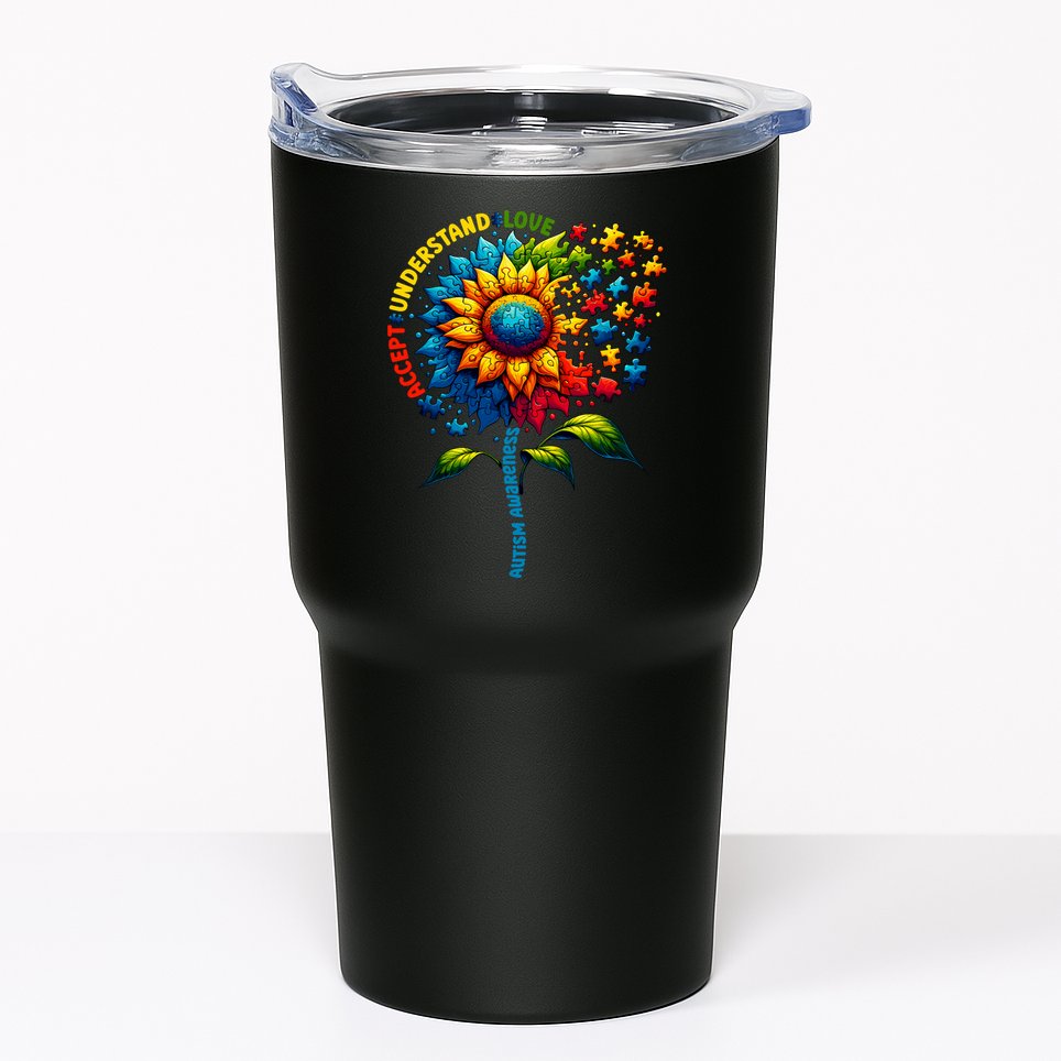 Autism Awareness Sunflower Autism Sunflower Tumbler