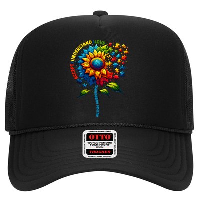 Autism Awareness Sunflower Autism Sunflower Trucker Hat