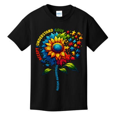 Autism Awareness Sunflower Autism Sunflower Kids T-Shirt