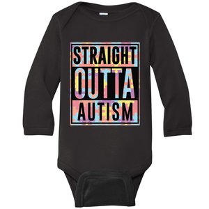 Autism Awarenesss Straight Outta Autism Gift Baby Long Sleeve Bodysuit