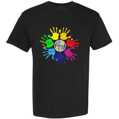 Autism Awareness Sign Language Hand Puzzle Support Garment-Dyed Heavyweight T-Shirt