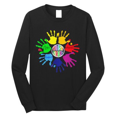 Autism Awareness Sign Language Hand Puzzle Support Long Sleeve Shirt