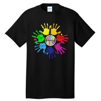 Autism Awareness Sign Language Hand Puzzle Support Tall T-Shirt