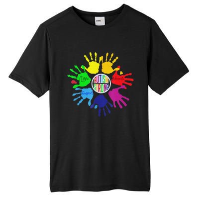 Autism Awareness Sign Language Hand Puzzle Support Tall Fusion ChromaSoft Performance T-Shirt