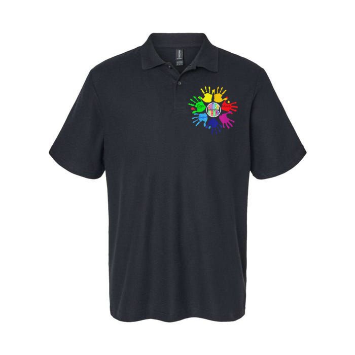 Autism Awareness Sign Language Hand Puzzle Support Softstyle Adult Sport Polo