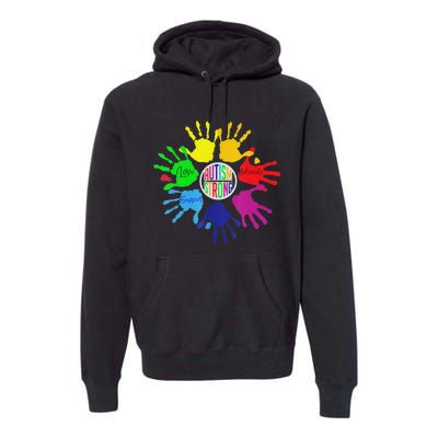 Autism Awareness Sign Language Hand Puzzle Support Premium Hoodie