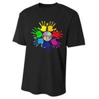 Autism Awareness Sign Language Hand Puzzle Support Performance Sprint T-Shirt