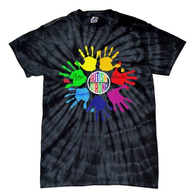 Autism Awareness Sign Language Hand Puzzle Support Tie-Dye T-Shirt