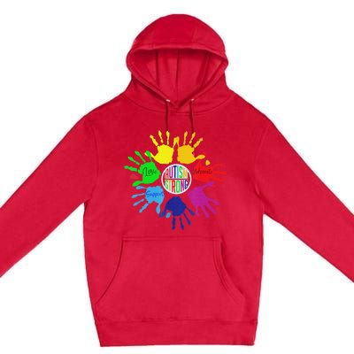 Autism Awareness Sign Language Hand Puzzle Support Premium Pullover Hoodie