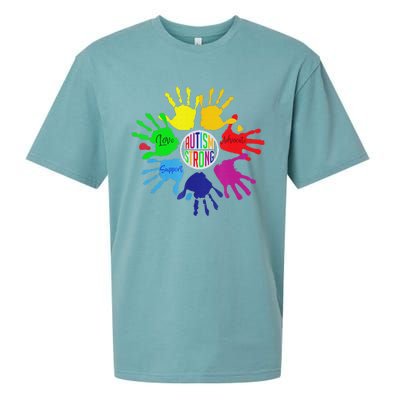 Autism Awareness Sign Language Hand Puzzle Support Sueded Cloud Jersey T-Shirt