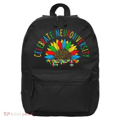 Autism Awareness Support Celebrate Neurodiversity 16 in Basic Backpack