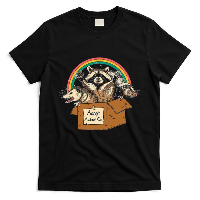 Adopt A S.T.R.E.E.T Cat Funny Opossum Raccoon Skunk Vintage T-Shirt