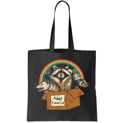 Adopt A S.T.R.E.E.T Cat Funny Opossum Raccoon Skunk Vintage Tote Bag