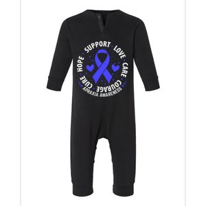 Apraxia Awareness Support Month Blue Ribbon Gift Infant Fleece One Piece