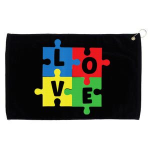 Autism Awareness Support Mom Dad Love Grommeted Golf Towel