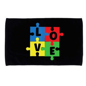 Autism Awareness Support Mom Dad Love Microfiber Hand Towel