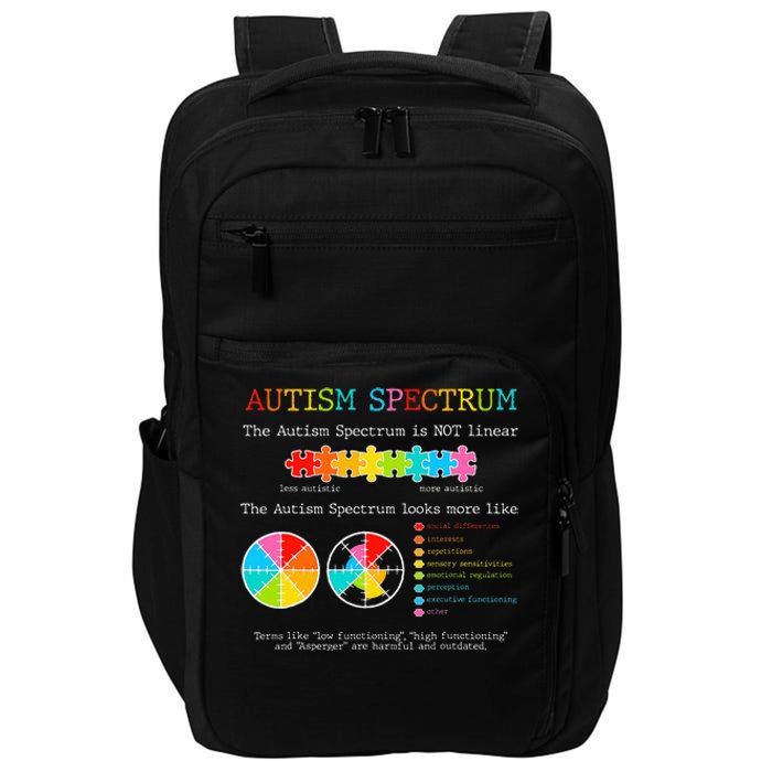 Autism Awareness Spectrum Is Not Linear Autistic Pride Ash Impact Tech Backpack