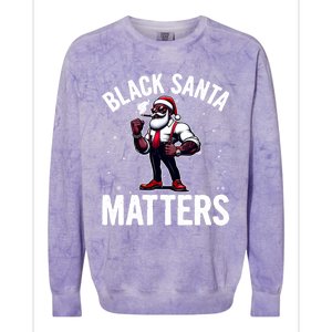 African American Santa Claus Christmas Pajama And Meaningful Gift Colorblast Crewneck Sweatshirt