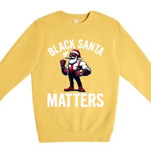 African American Santa Claus Christmas Pajama And Meaningful Gift Premium Crewneck Sweatshirt