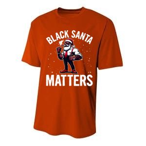 African American Santa Claus Christmas Pajama And Meaningful Gift Performance Sprint T-Shirt