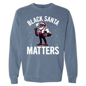 African American Santa Claus Christmas Pajama And Meaningful Gift Garment-Dyed Sweatshirt