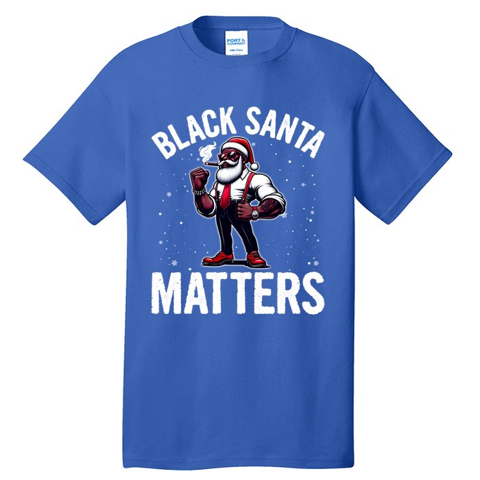 African American Santa Claus Christmas Pajama And Meaningful Gift Tall T-Shirt