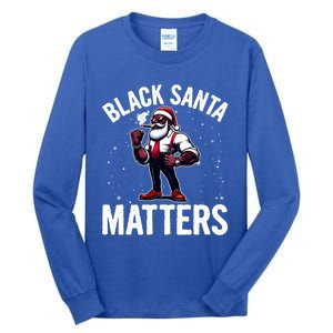 African American Santa Claus Christmas Pajama And Meaningful Gift Tall Long Sleeve T-Shirt