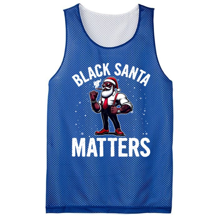 African American Santa Claus Christmas Pajama And Meaningful Gift Mesh Reversible Basketball Jersey Tank