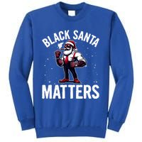 African American Santa Claus Christmas Pajama And Meaningful Gift Tall Sweatshirt