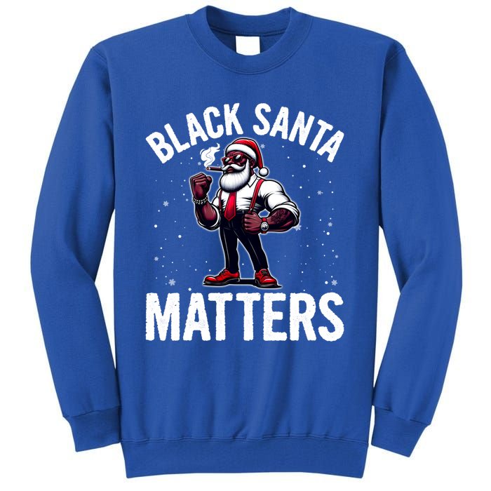 African American Santa Claus Christmas Pajama And Meaningful Gift Tall Sweatshirt