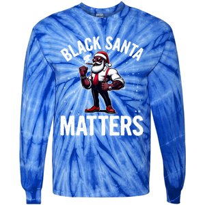 African American Santa Claus Christmas Pajama And Meaningful Gift Tie-Dye Long Sleeve Shirt