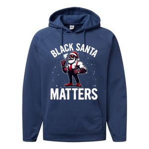 African American Santa Claus Christmas Pajama And Meaningful Gift Performance Fleece Hoodie