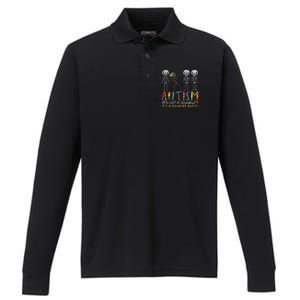 Autism Awerness Skeleton Dabbing Autistic Awareness Performance Long Sleeve Polo