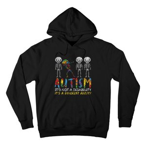 Autism Awerness Skeleton Dabbing Autistic Awareness Hoodie