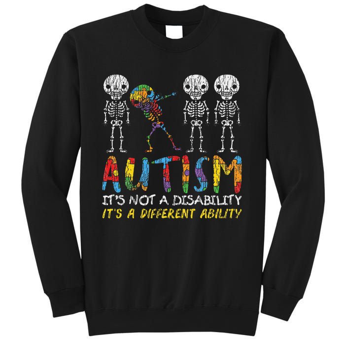 Autism Awerness Skeleton Dabbing Autistic Awareness Sweatshirt