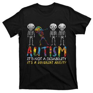 Autism Awerness Skeleton Dabbing Autistic Awareness T-Shirt