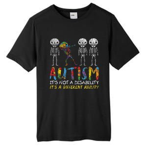 Autism Awerness Skeleton Dabbing Autistic Awareness Tall Fusion ChromaSoft Performance T-Shirt