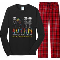 Autism Awerness Skeleton Dabbing Autistic Awareness Long Sleeve Pajama Set