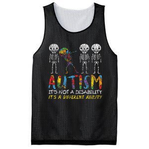 Autism Awerness Skeleton Dabbing Autistic Awareness Mesh Reversible Basketball Jersey Tank