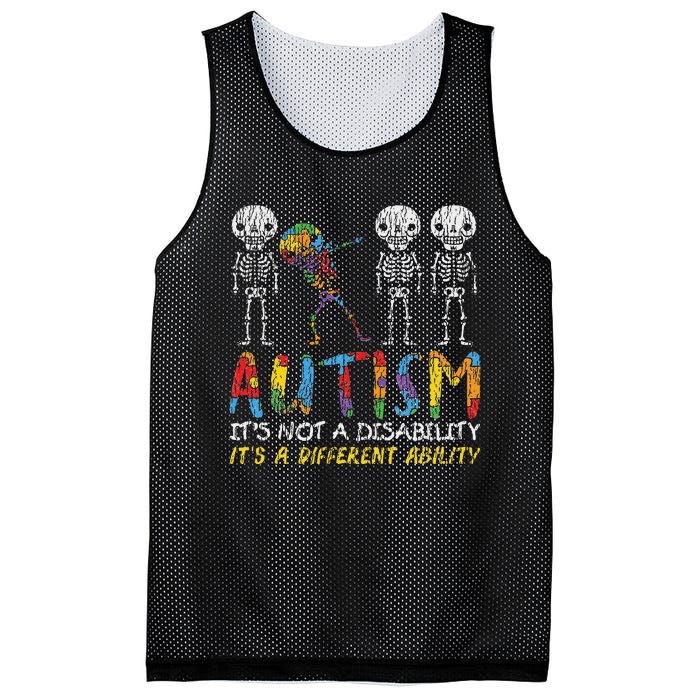 Autism Awerness Skeleton Dabbing Autistic Awareness Mesh Reversible Basketball Jersey Tank