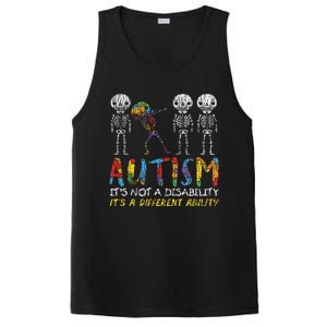 Autism Awerness Skeleton Dabbing Autistic Awareness PosiCharge Competitor Tank