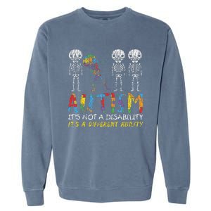 Autism Awerness Skeleton Dabbing Autistic Awareness Garment-Dyed Sweatshirt