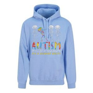 Autism Awerness Skeleton Dabbing Autistic Awareness Unisex Surf Hoodie