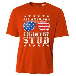 All American Stud Boy Country 4th Of July Usa Cooling Performance Crew T-Shirt