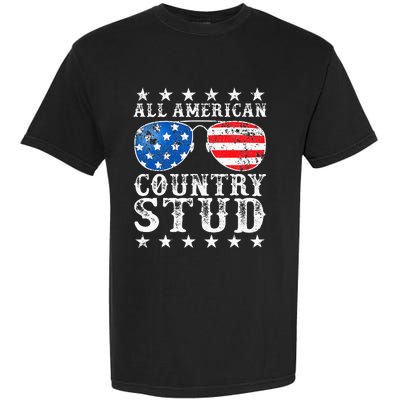 All American Stud Boy Country 4th Of July Usa Garment-Dyed Heavyweight T-Shirt