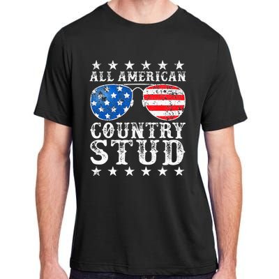 All American Stud Boy Country 4th Of July Usa Adult ChromaSoft Performance T-Shirt